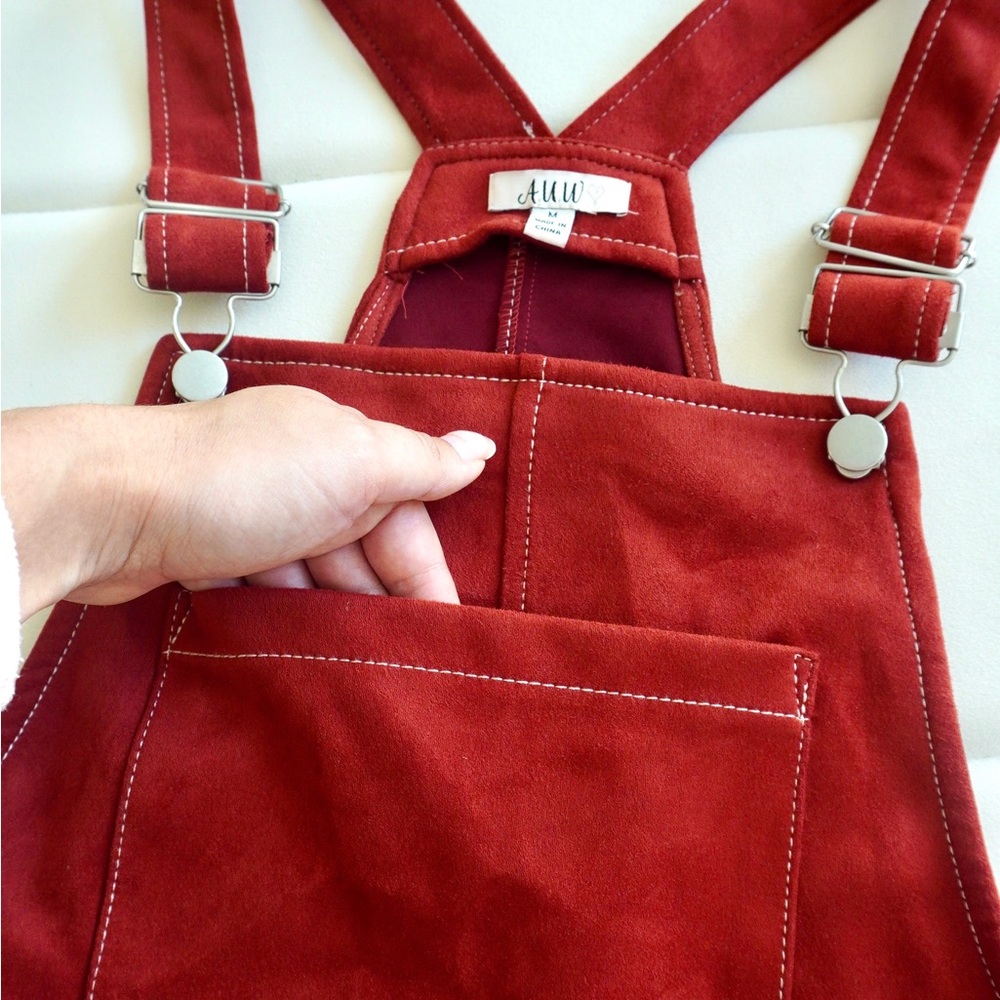 AUW Burgundy Overalls with Adjustable Straps
